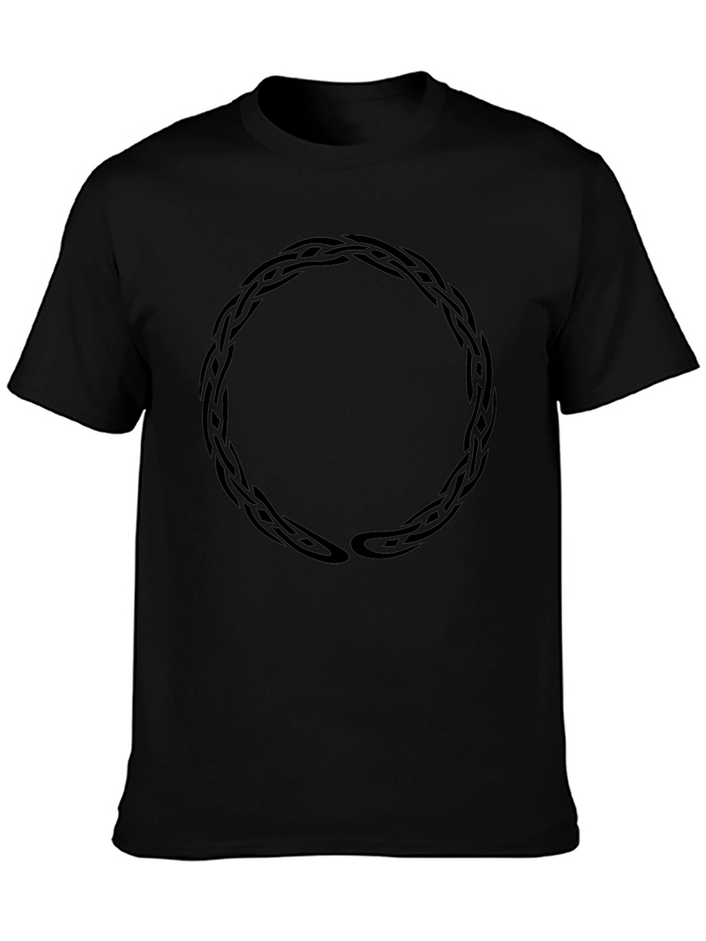 Braided Circle Graphic Tee - Stylish Mens Black T-Shirt