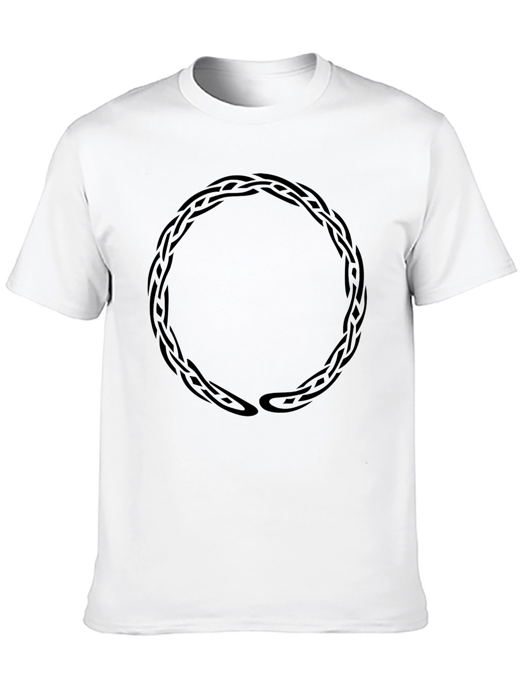 Braided Circle Graphic Tee - Stylish Mens Black T-Shirt