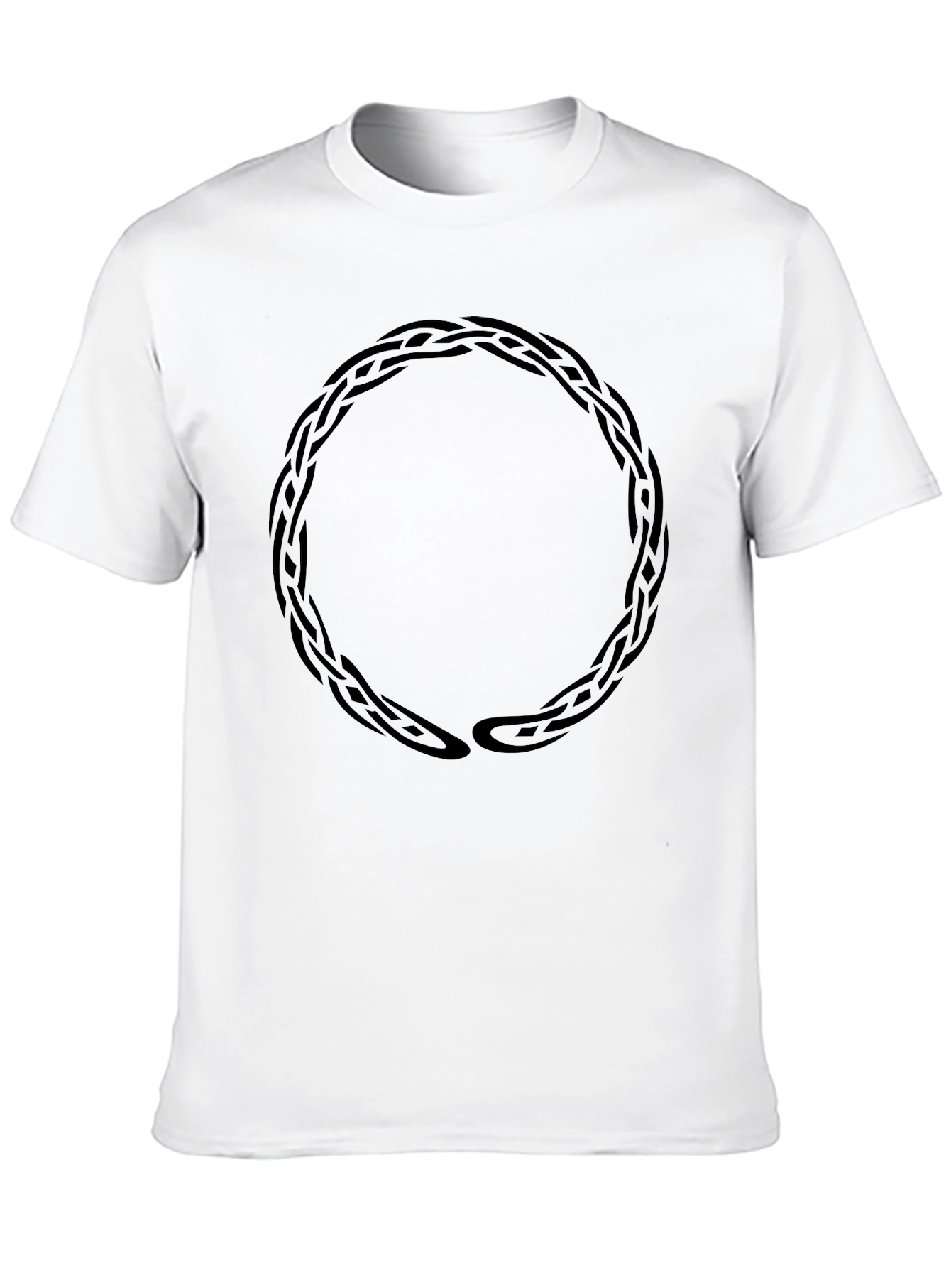 Braided Circle Graphic Tee - Stylish Mens Black T-Shirt