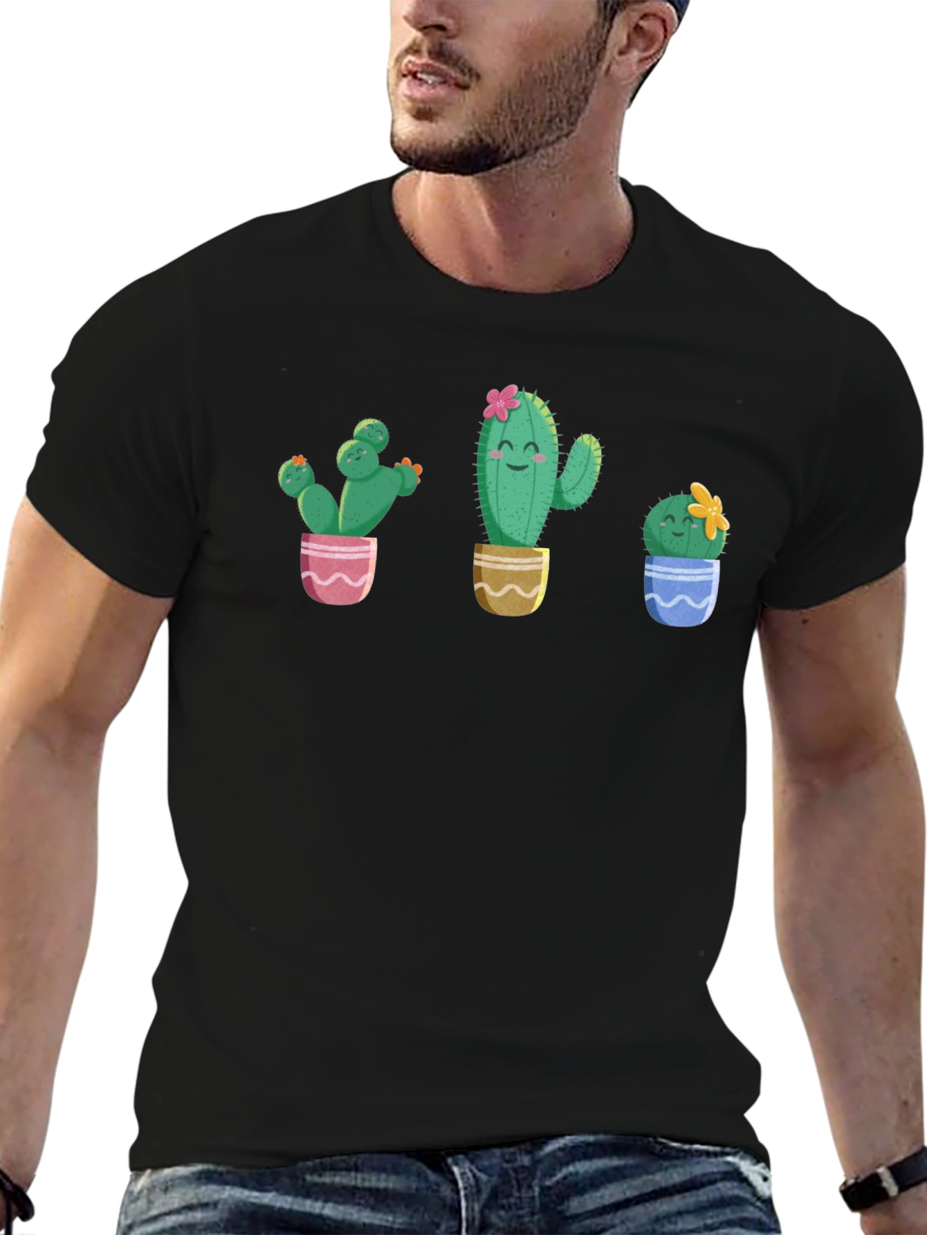 Cute Cactus Plant Graphic T-Shirt