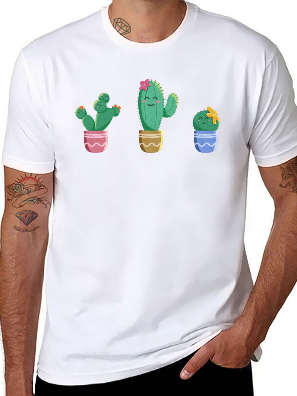 Cute Cactus Plant Graphic T-Shirt