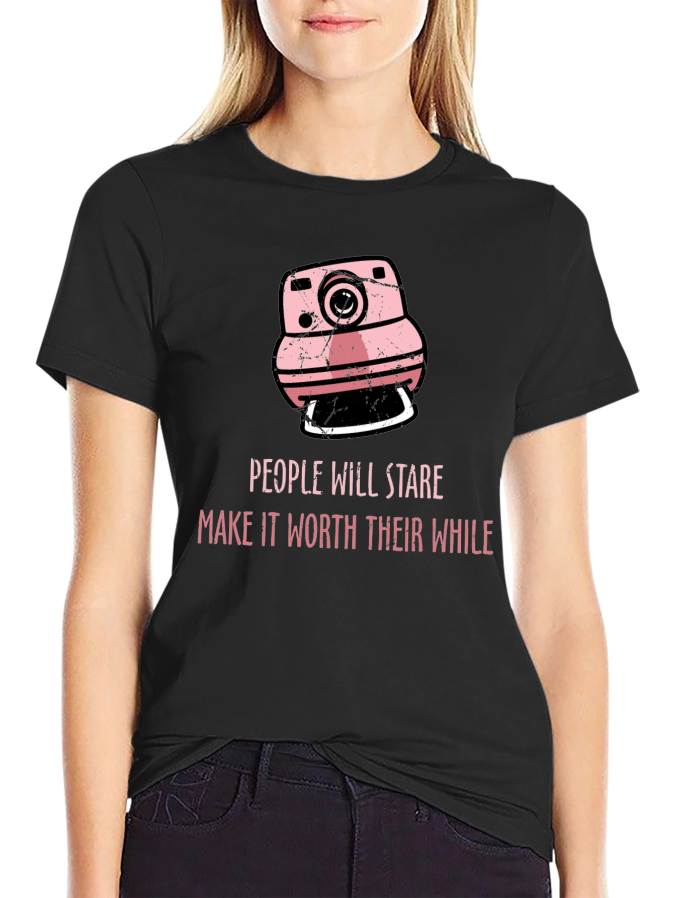 Retro Camera Graphic T-Shirt - Make it Worth Their While