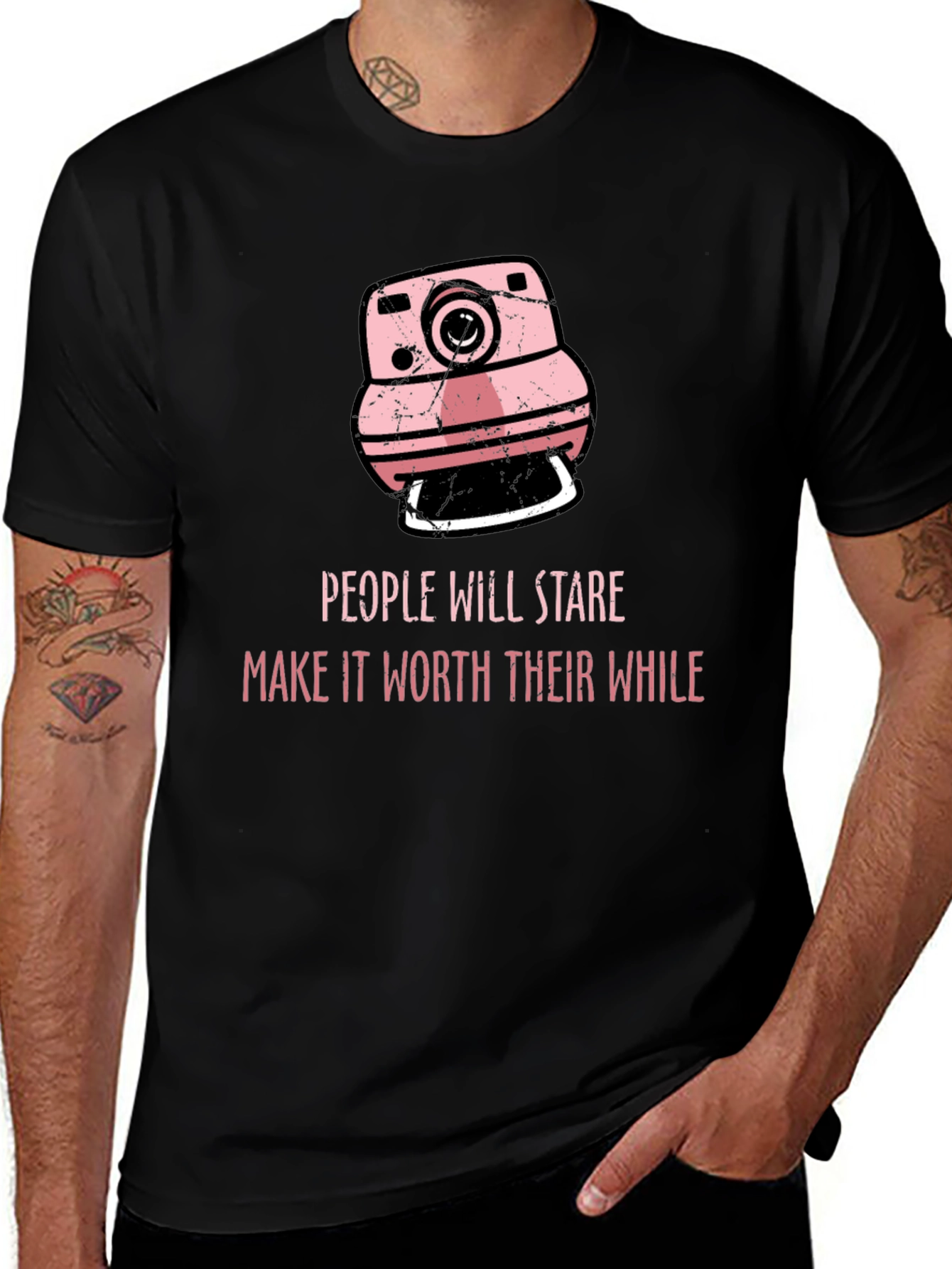 Retro Camera Graphic T-Shirt - Make it Worth Their While