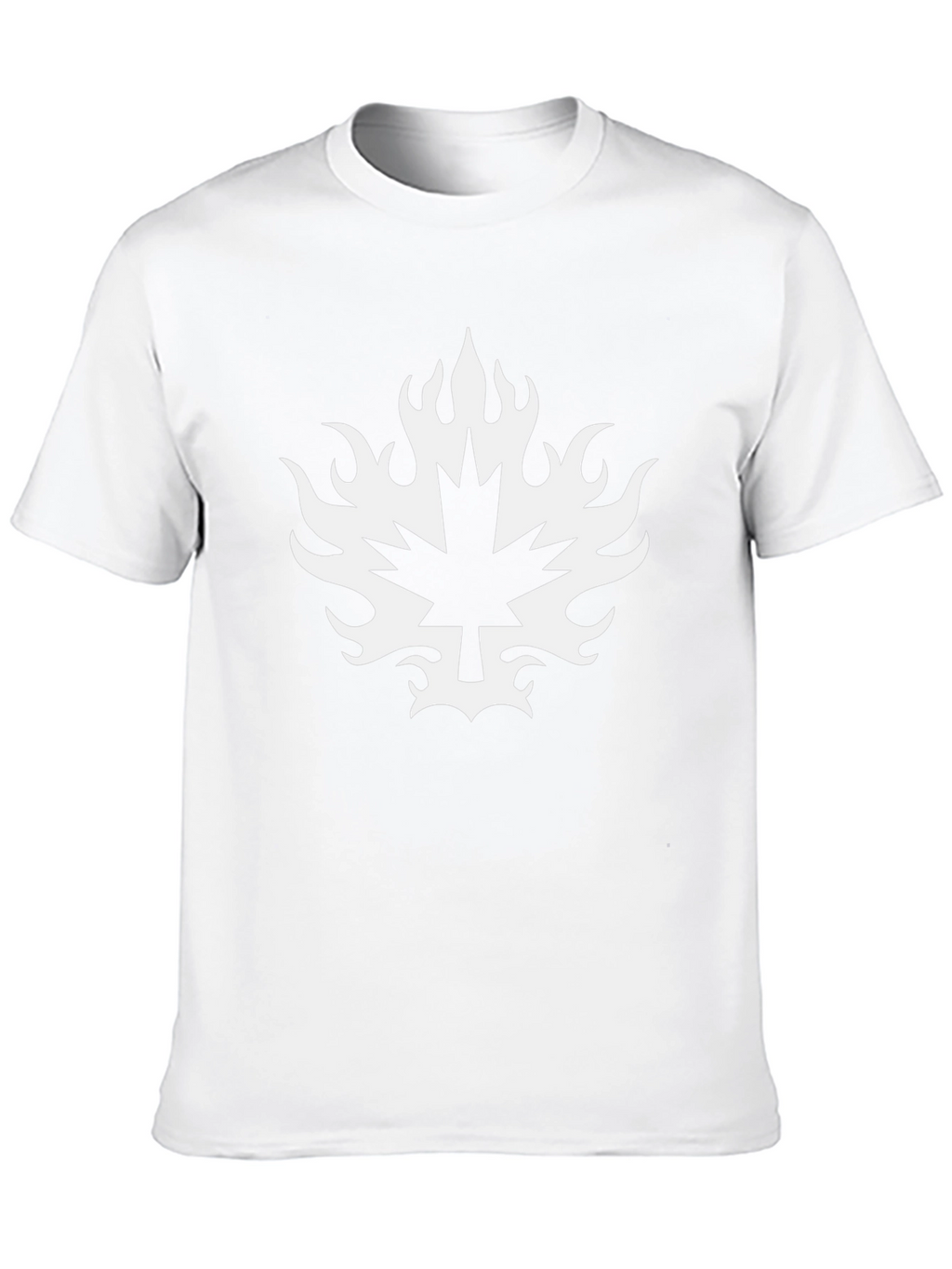 Black T-Shirt with Maple Leaf Fire Graphic
