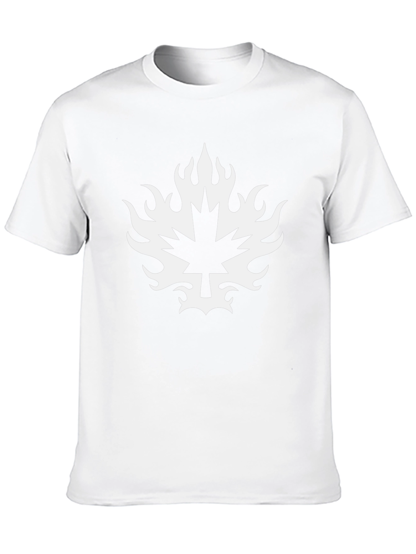 Black T-Shirt with Maple Leaf Fire Graphic