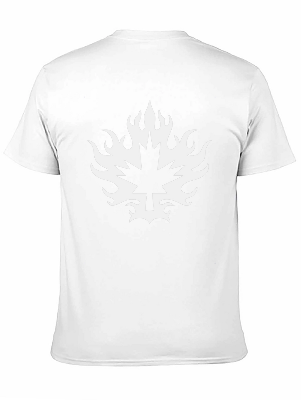 Black T-Shirt with Maple Leaf Fire Graphic