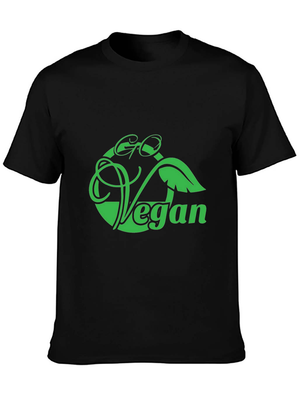 Go Vegan Graphic Tee - Black Cotton Blend T-Shirt