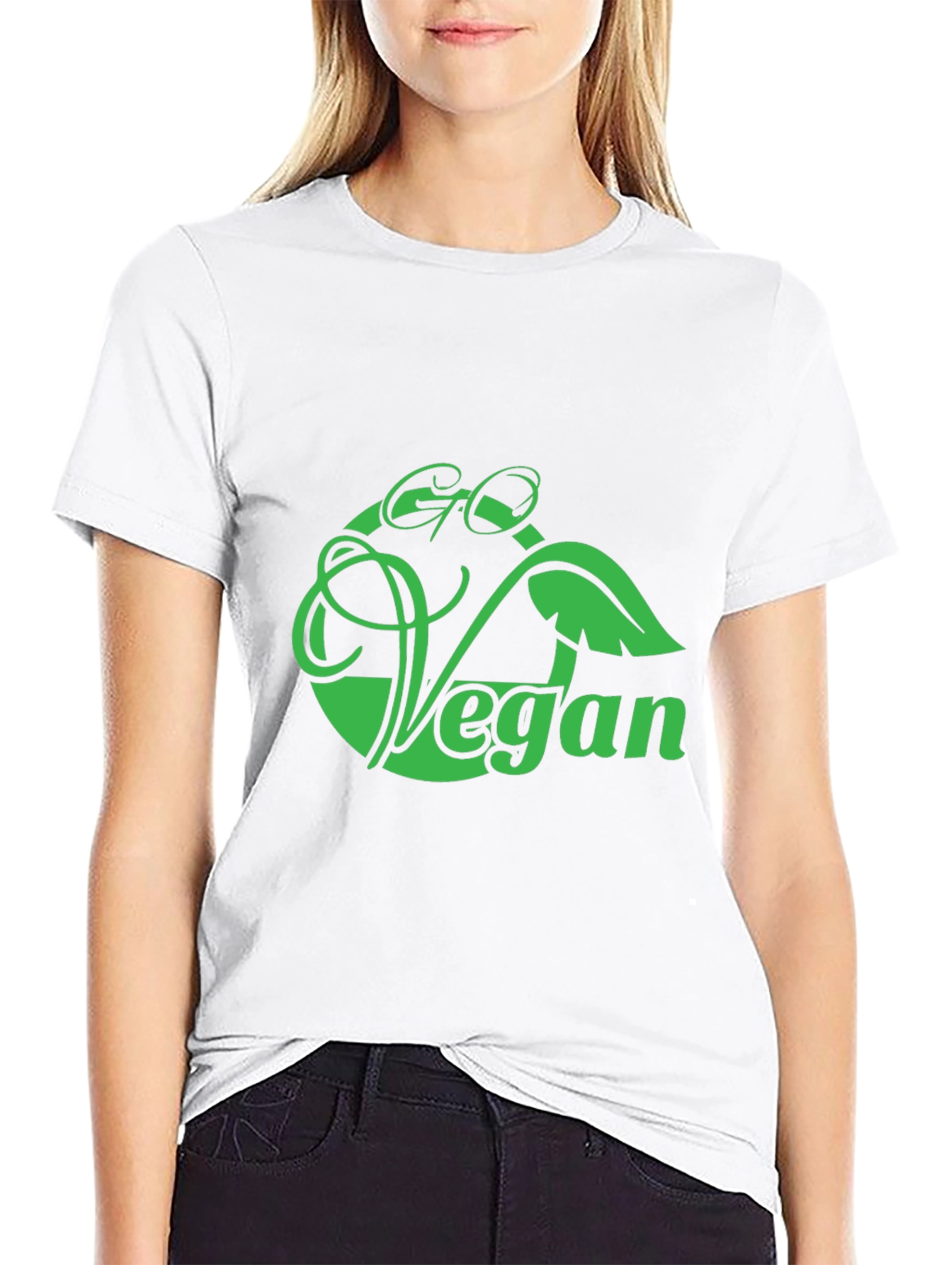 Go Vegan Graphic Tee - Black Cotton Blend T-Shirt