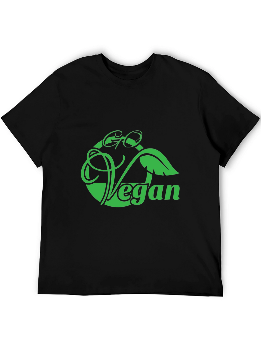 Go Vegan Graphic Tee - Black Cotton Blend T-Shirt