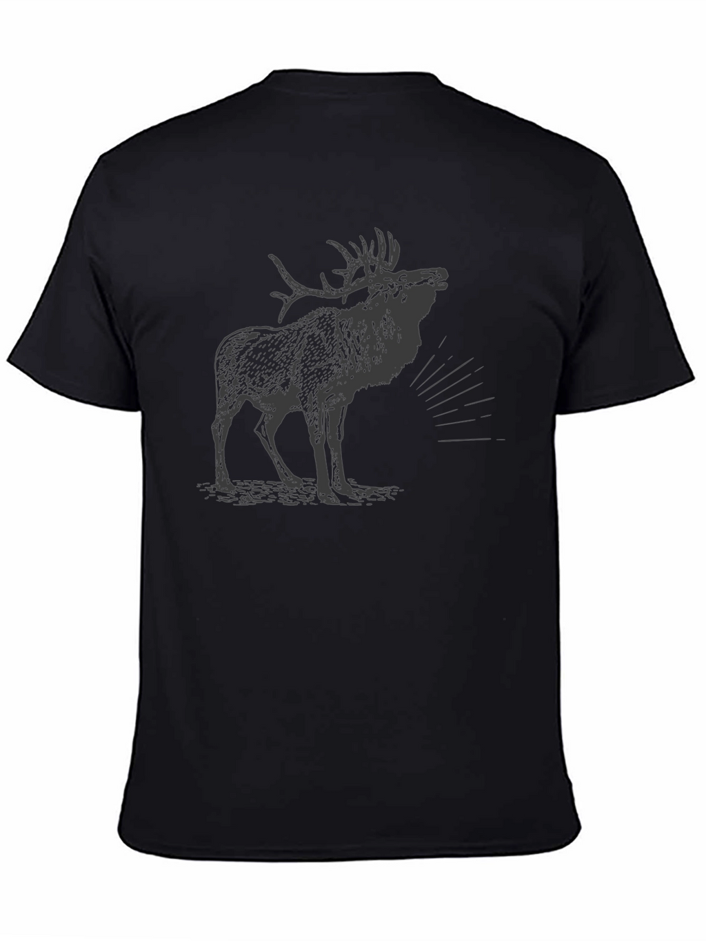Mens Black T-Shirt with Moose Graphic
