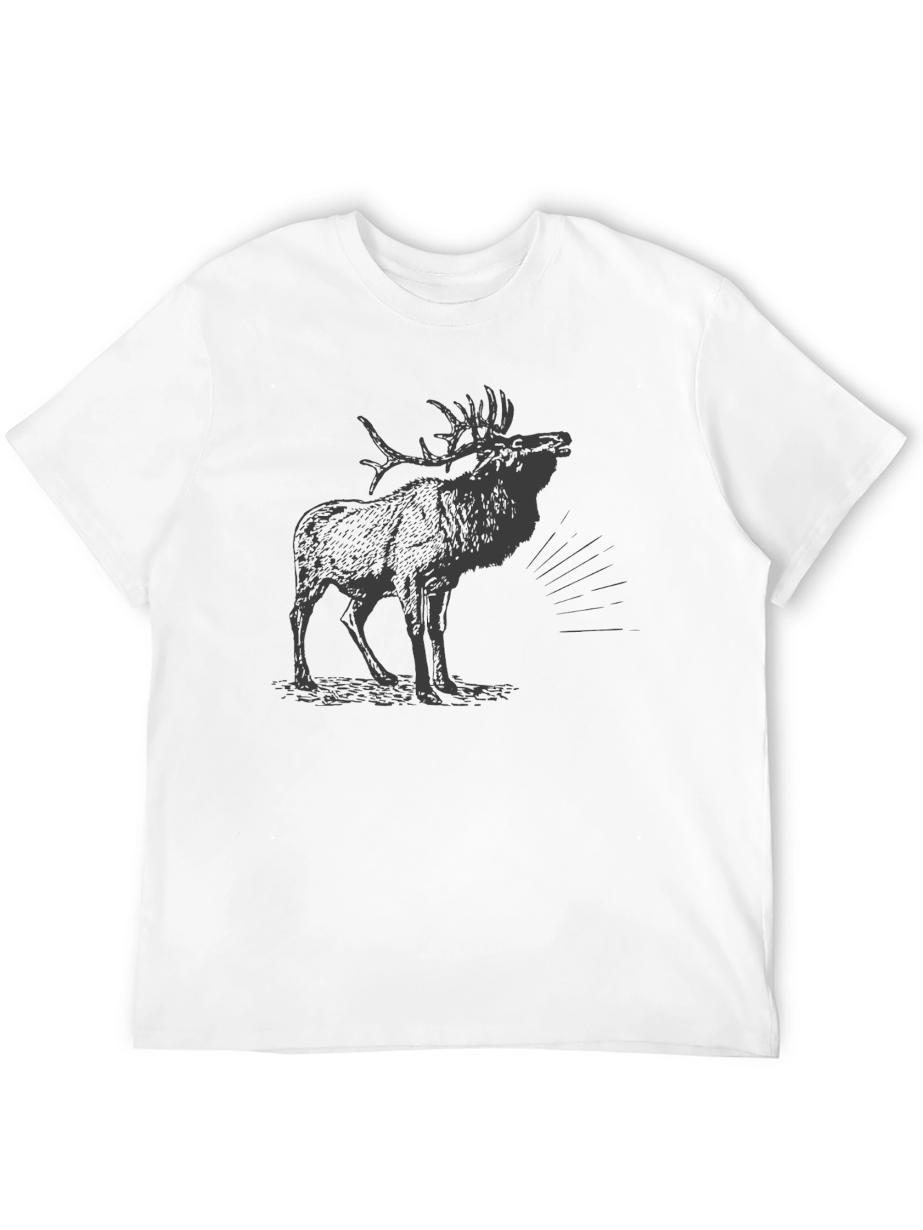 Mens Black T-Shirt with Moose Graphic