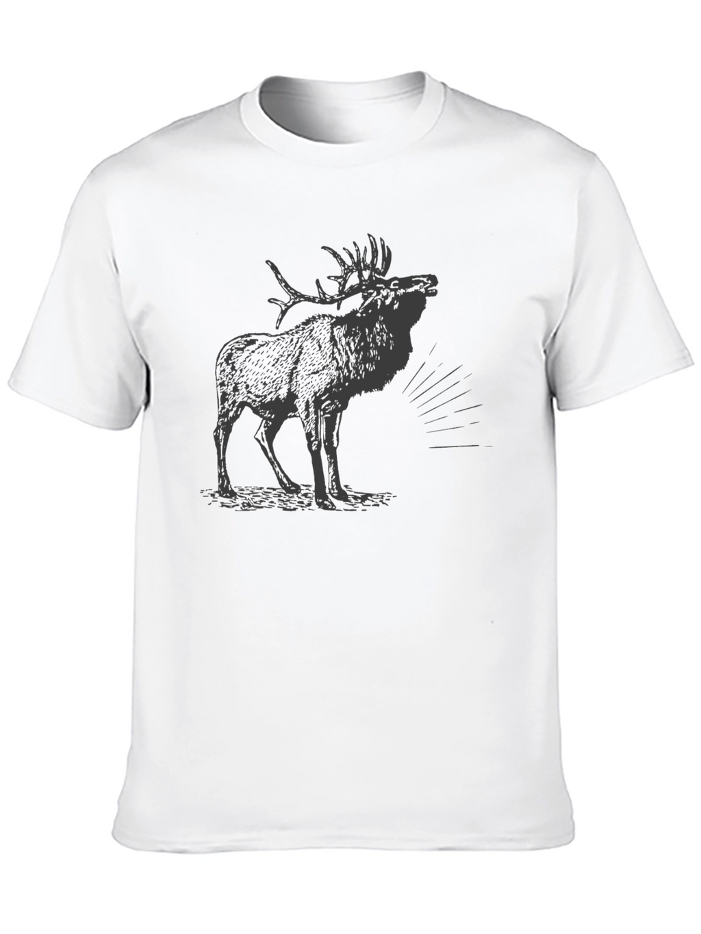 Mens Black T-Shirt with Moose Graphic