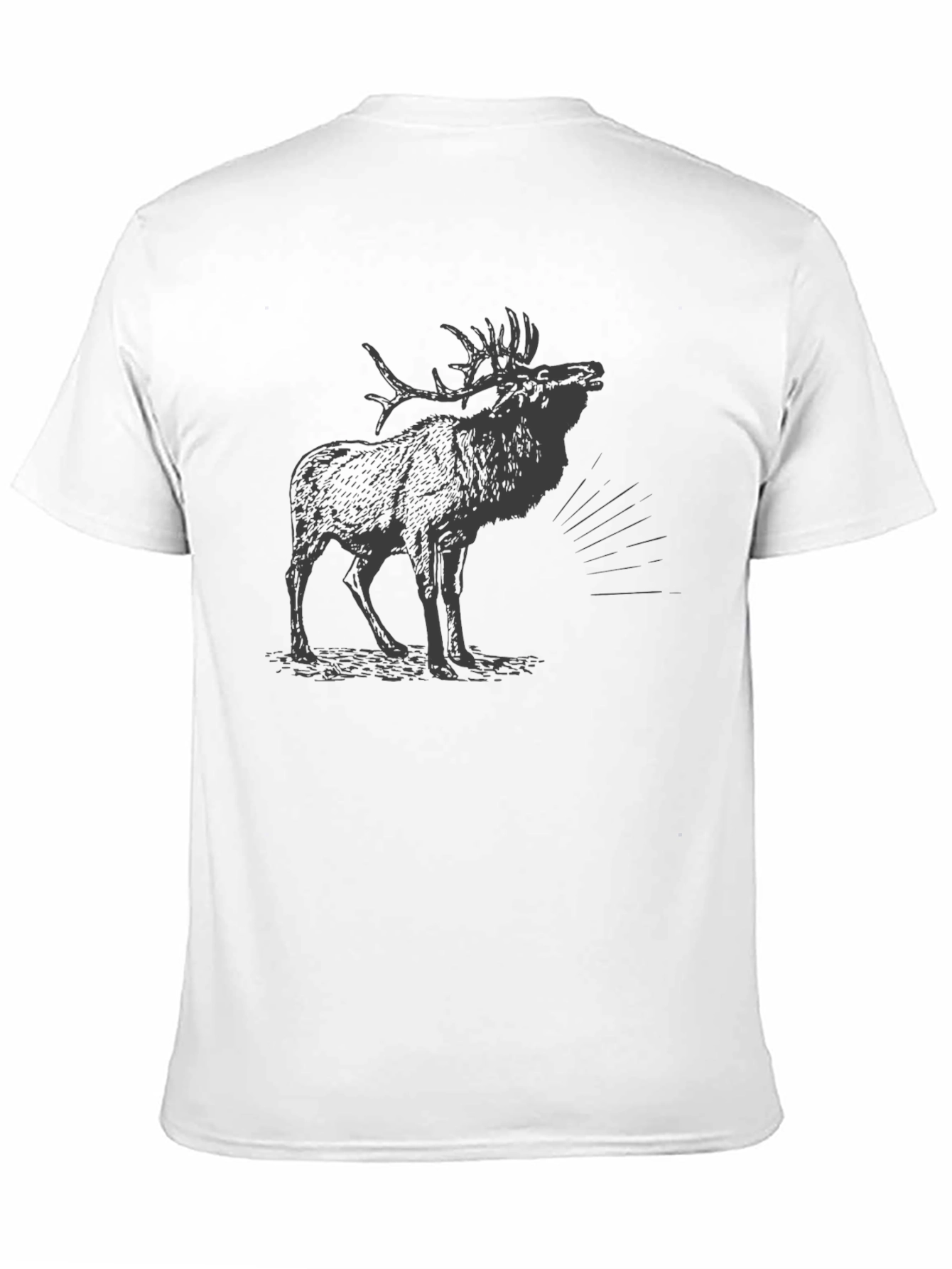 Mens Black T-Shirt with Moose Graphic