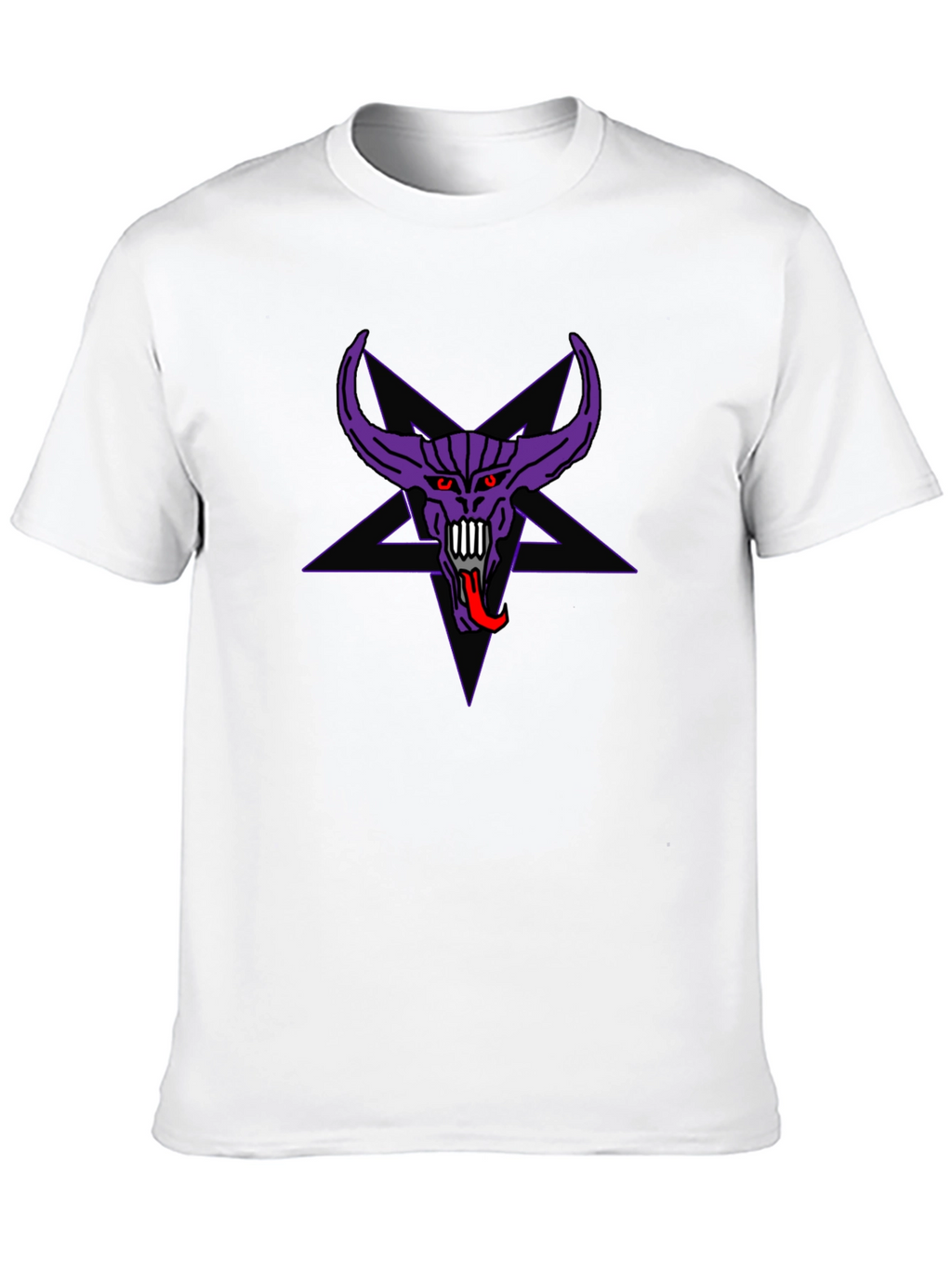 Purple Demon Star Graphic Black T-Shirt