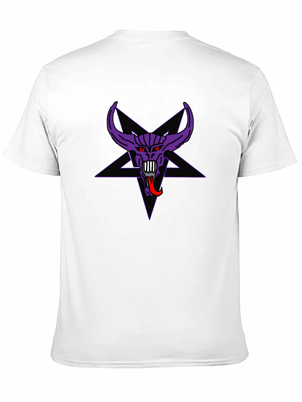 Purple Demon Star Graphic Black T-Shirt