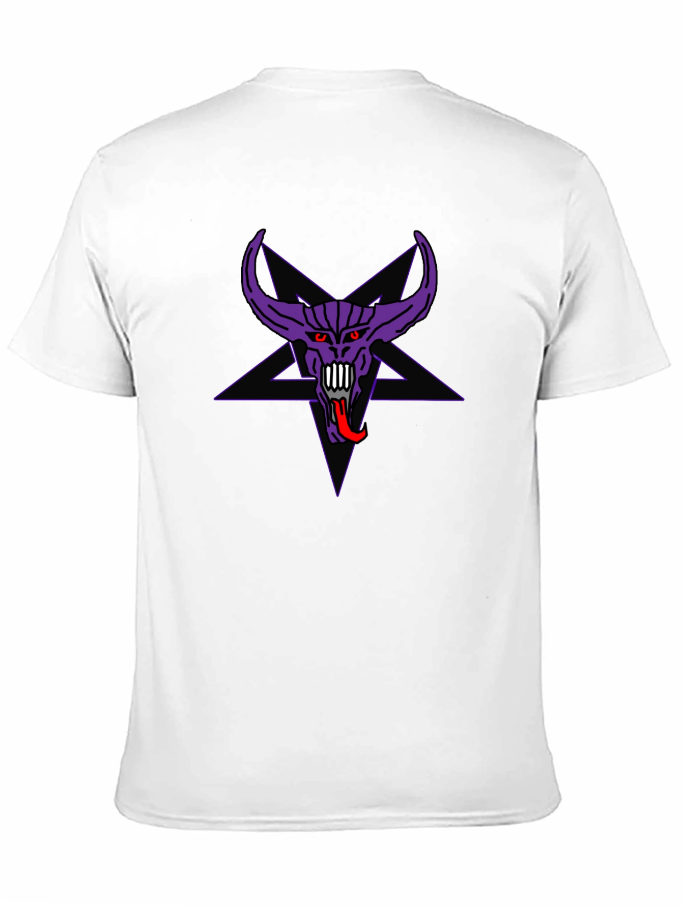 Purple Demon Star Graphic Black T-Shirt