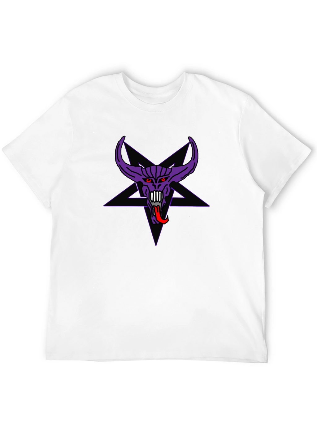 Purple Demon Star Graphic Black T-Shirt