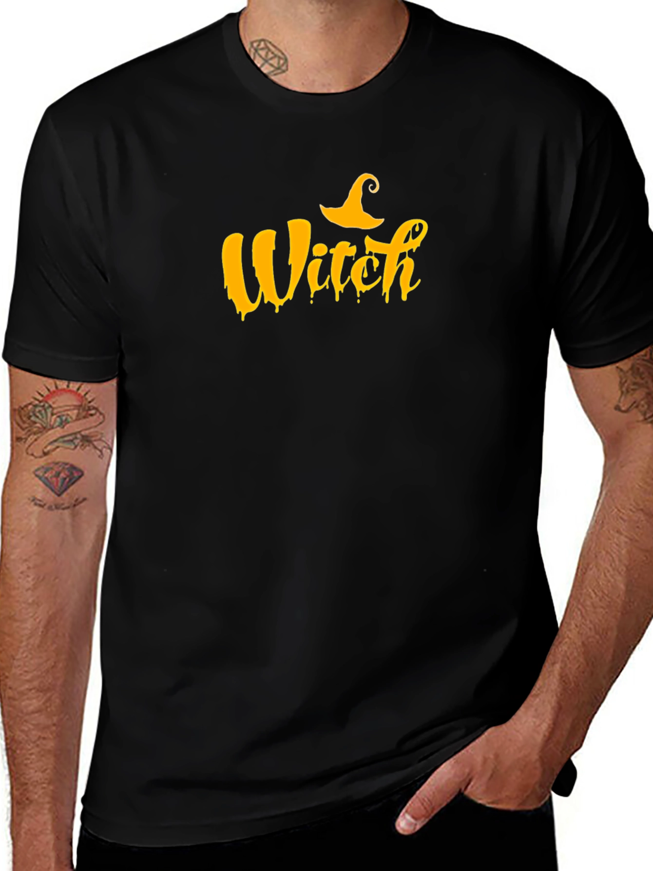 Halloween Witch T-Shirt - Black Graphic Tee