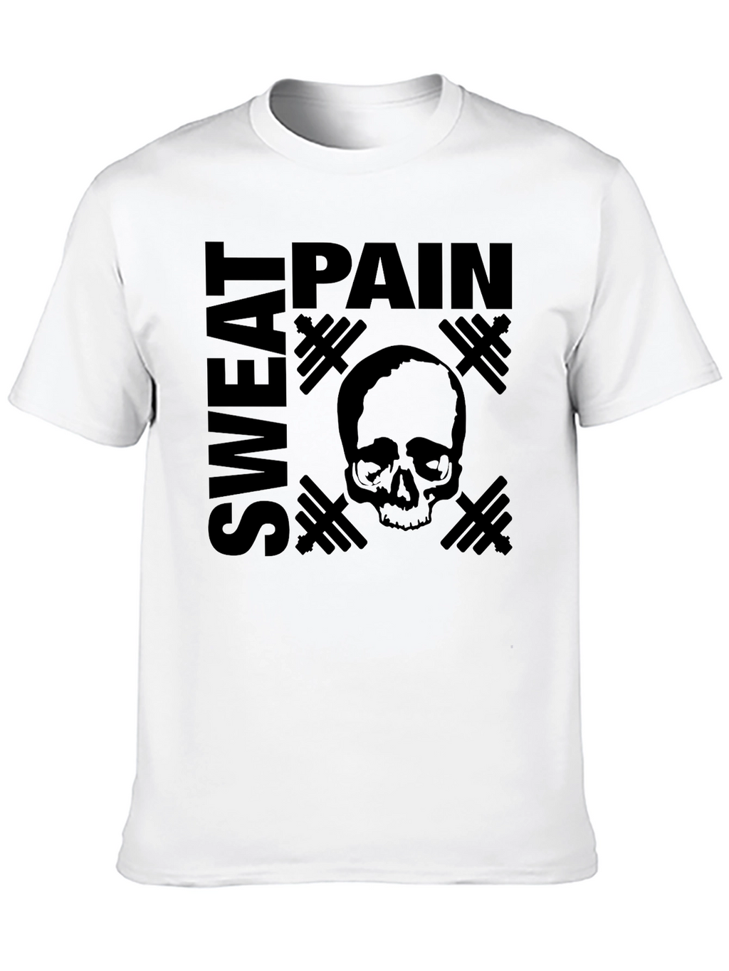 Pain Sweat Skull Graphic T-Shirt - Gym Motivation