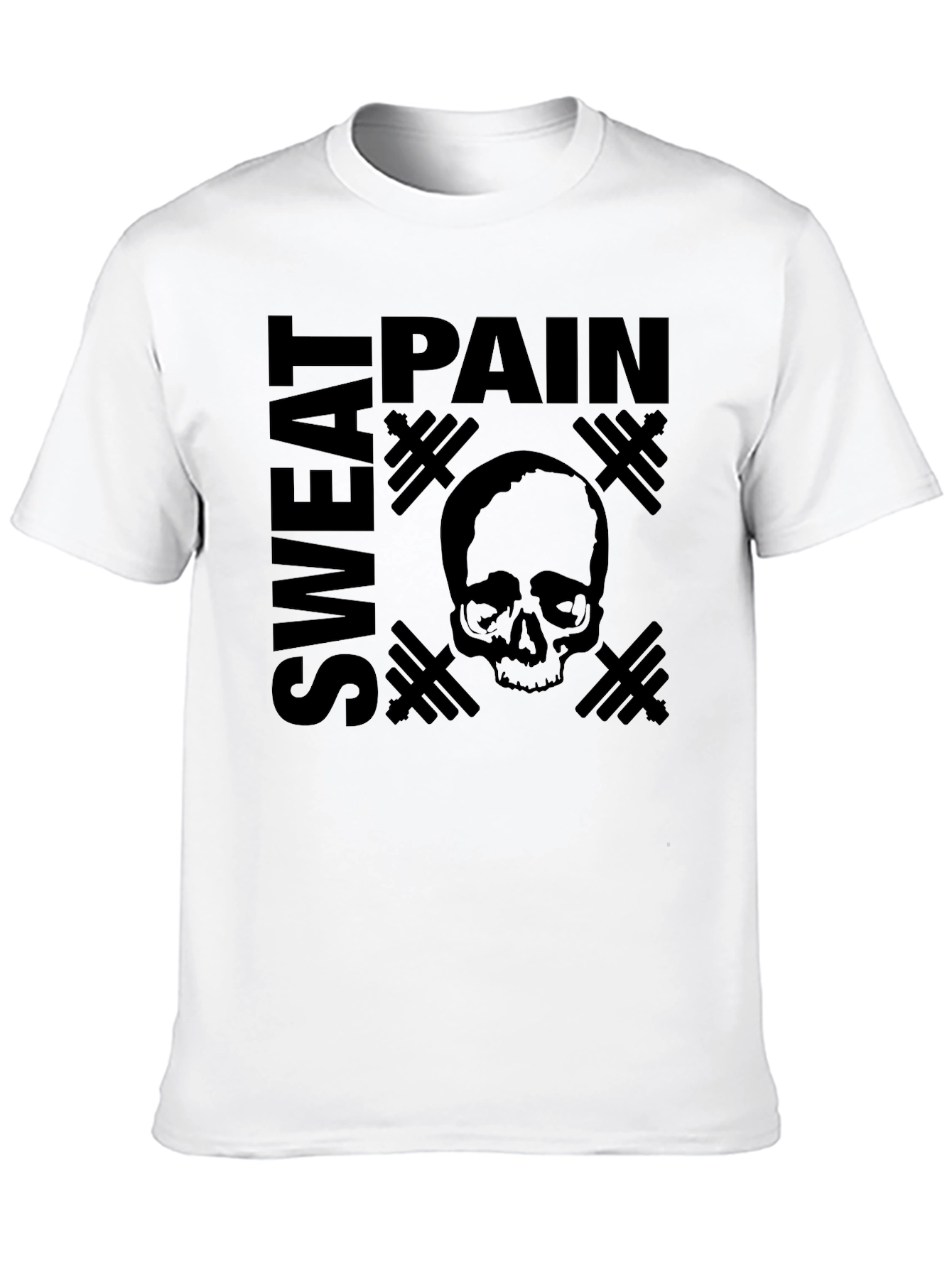 Pain Sweat Skull Graphic T-Shirt - Gym Motivation