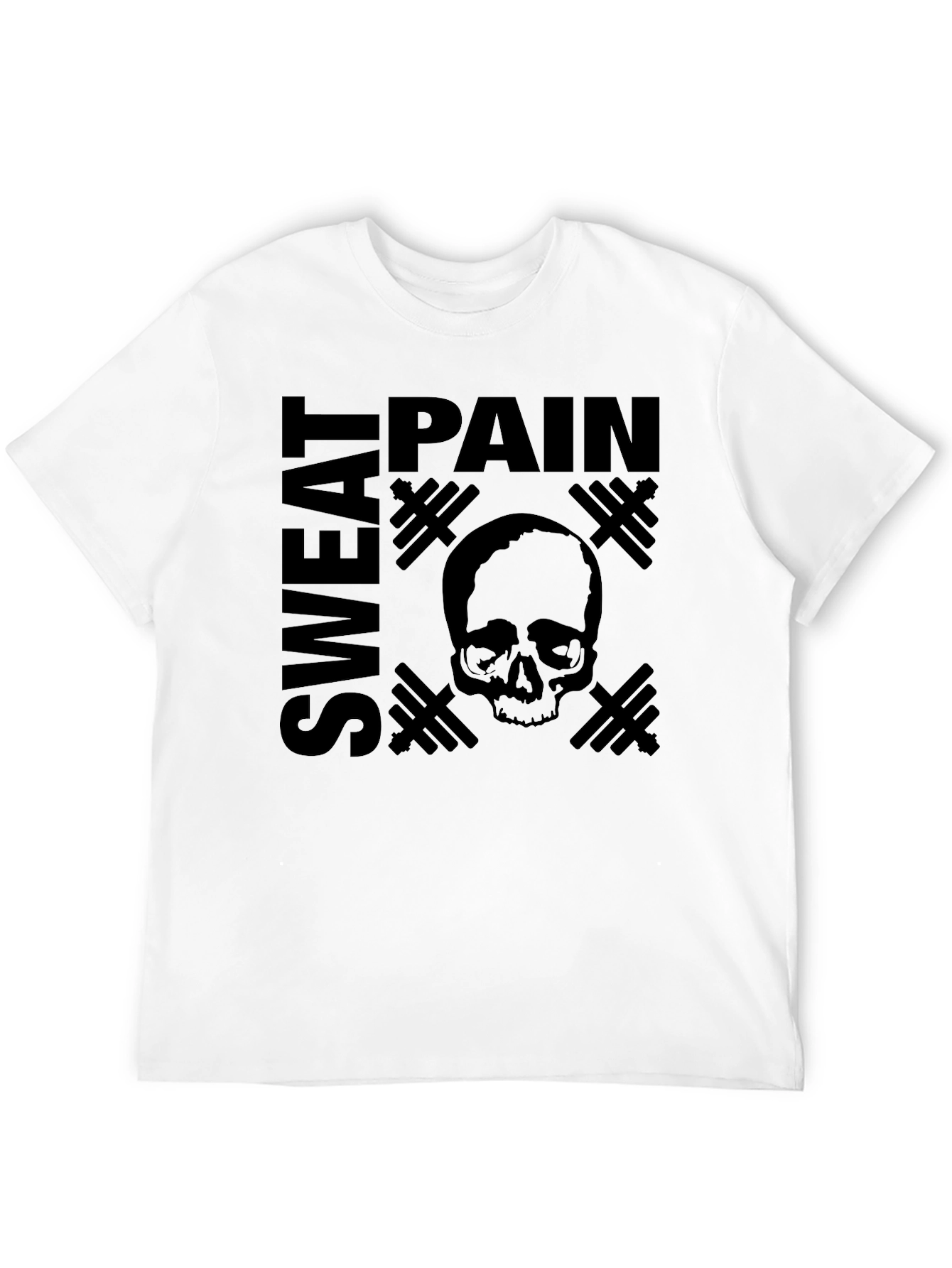 Pain Sweat Skull Graphic T-Shirt - Gym Motivation