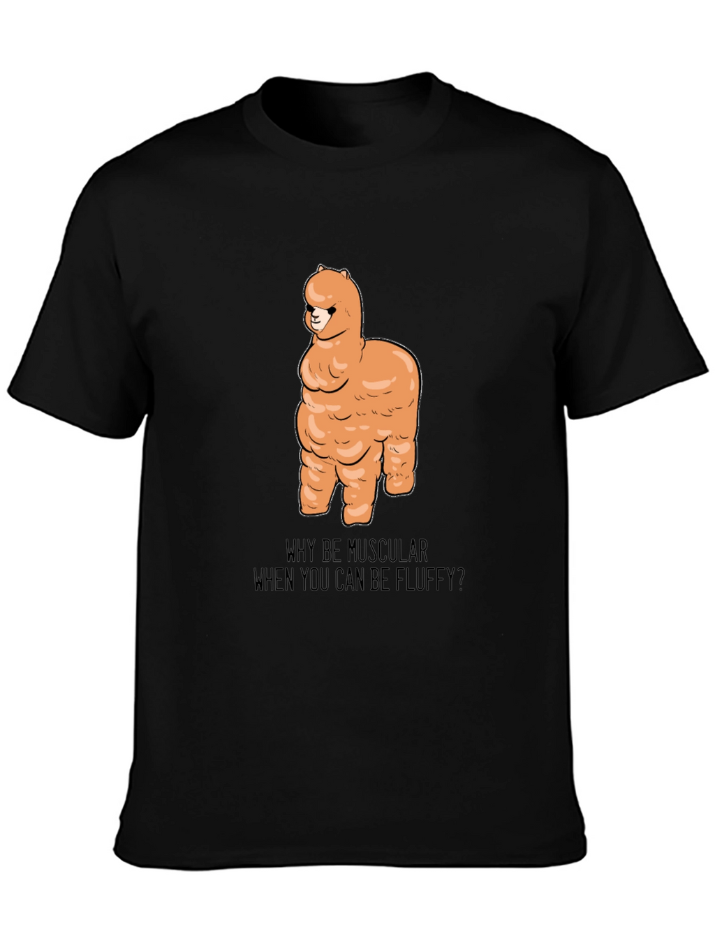Fluffy Llama Graphic Tee - Black Unisex T-Shirt