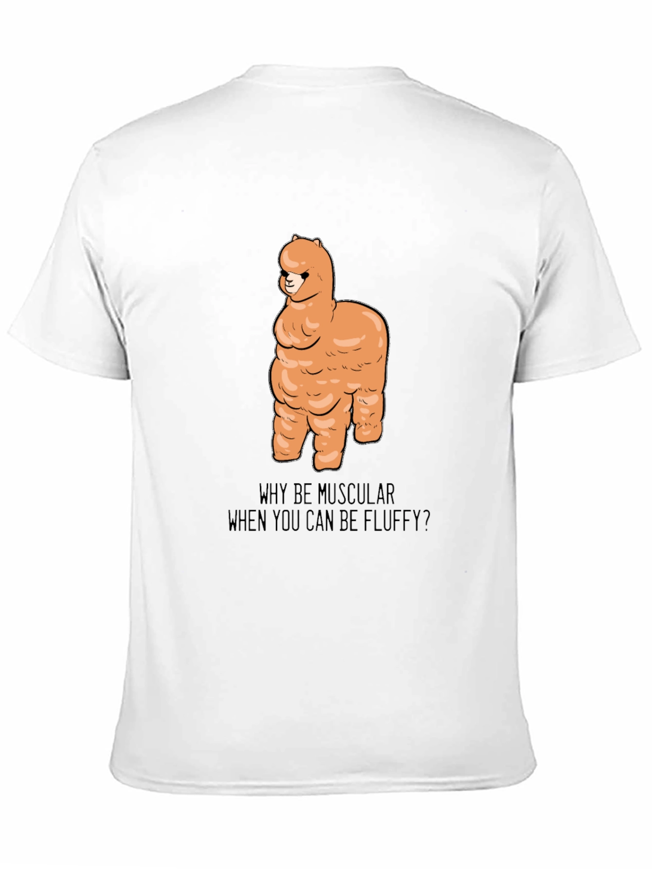 Fluffy Llama Graphic Tee - Black Unisex T-Shirt