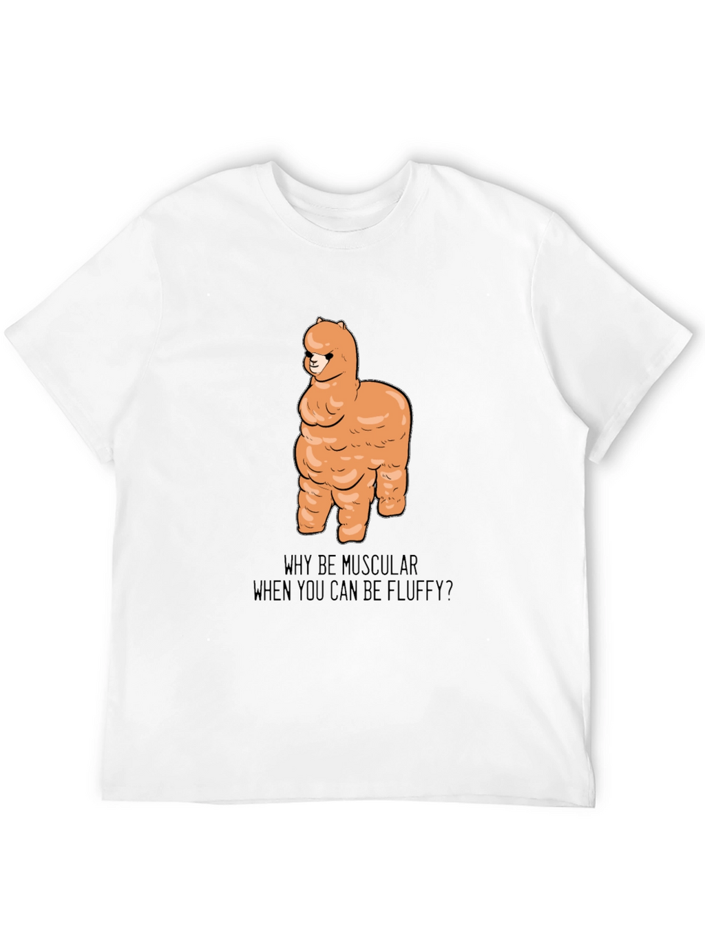 Fluffy Llama Graphic Tee - Black Unisex T-Shirt