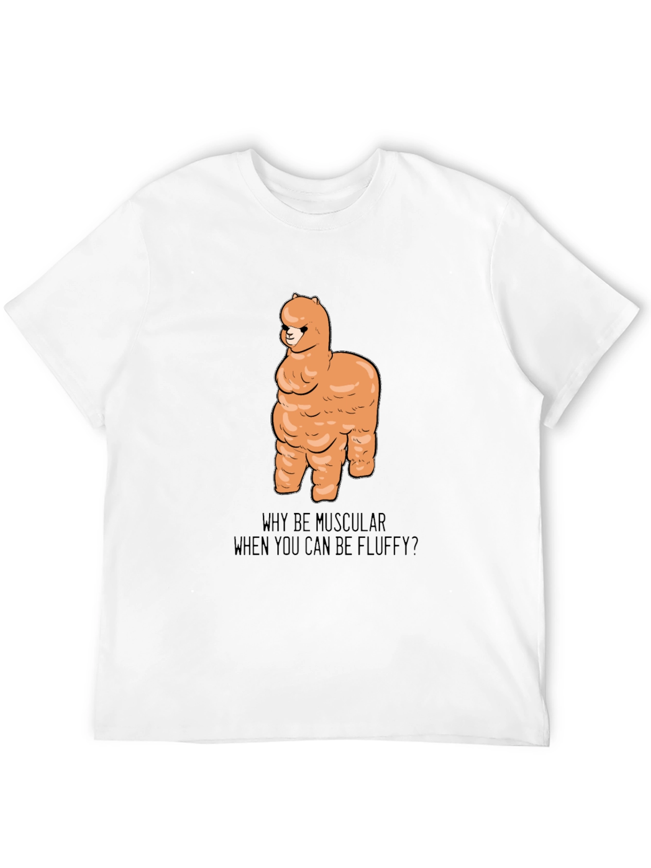 Fluffy Llama Graphic Tee - Black Unisex T-Shirt