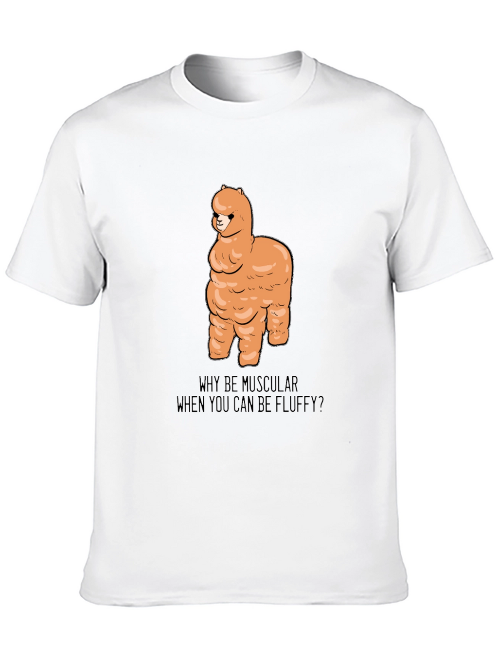 Fluffy Llama Graphic Tee - Black Unisex T-Shirt