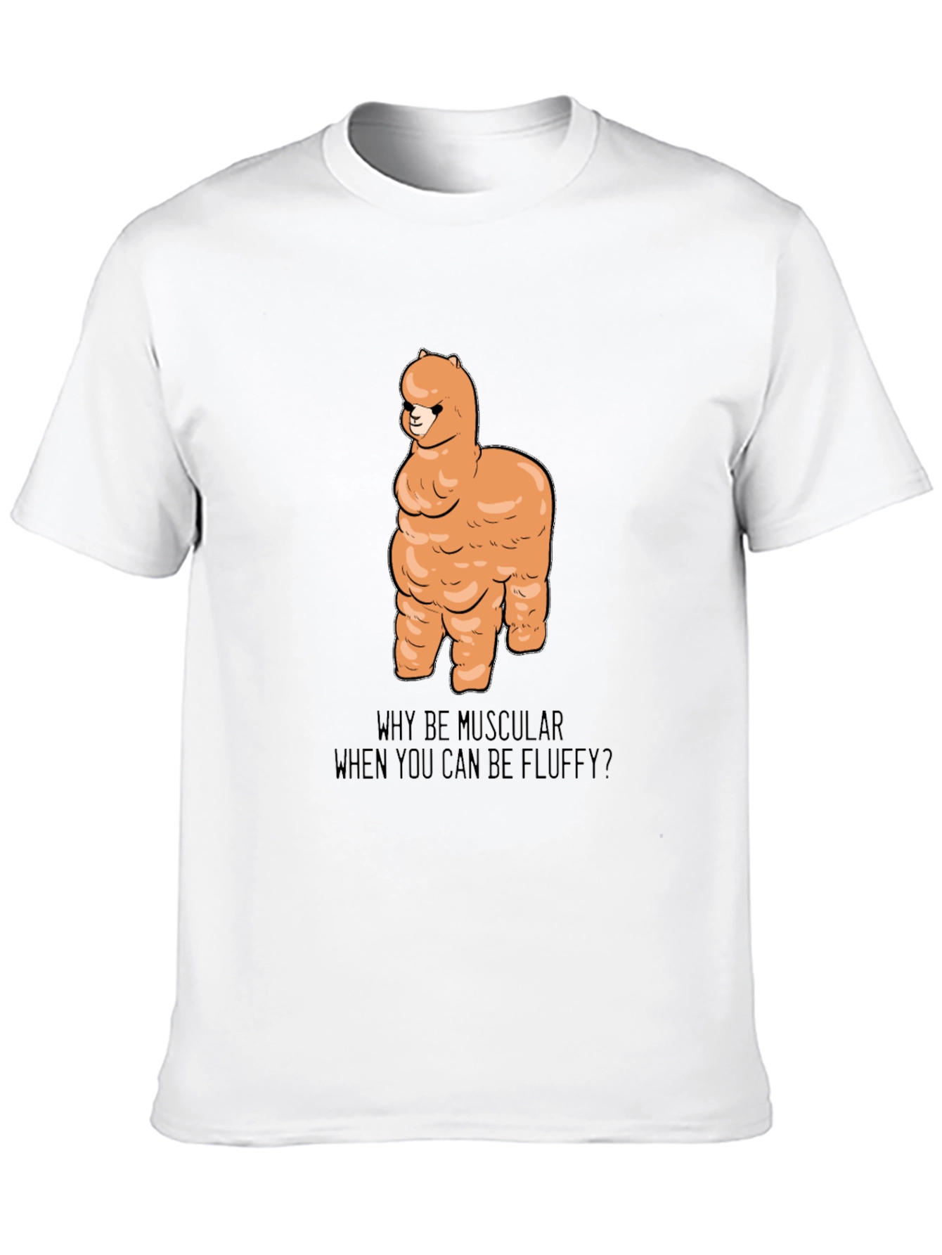 Fluffy Llama Graphic Tee - Black Unisex T-Shirt