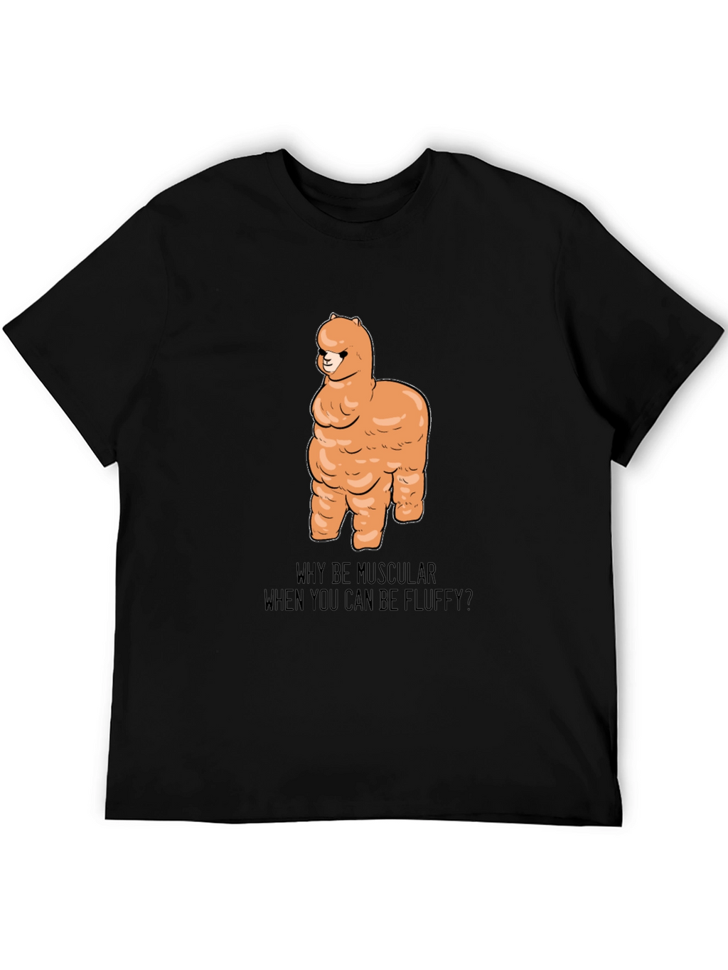 Fluffy Llama Graphic Tee - Black Unisex T-Shirt