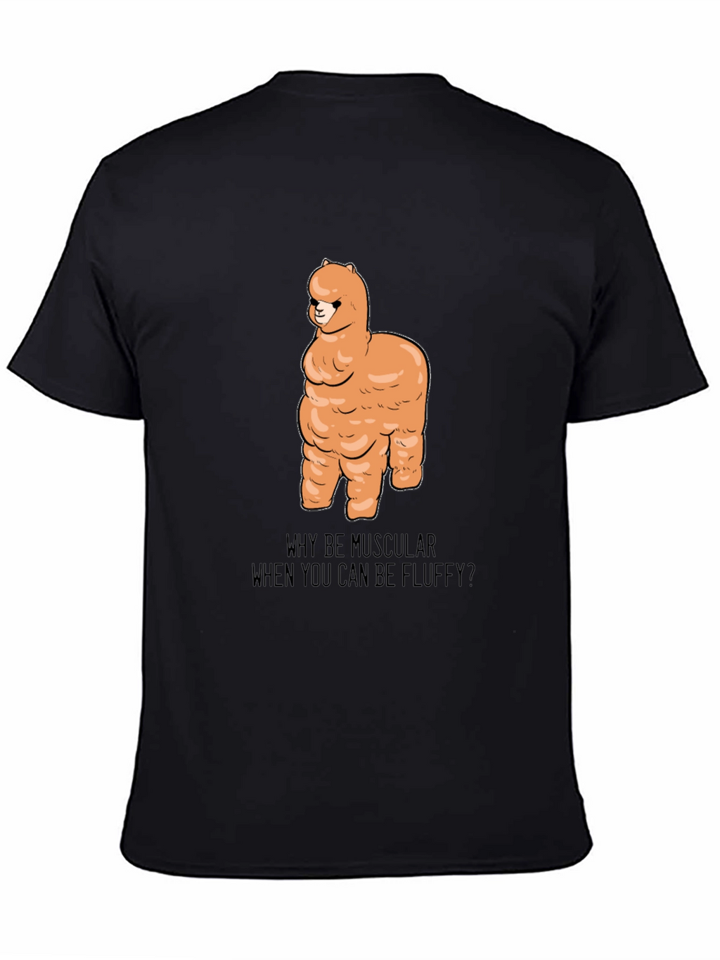 Fluffy Llama Graphic Tee - Black Unisex T-Shirt