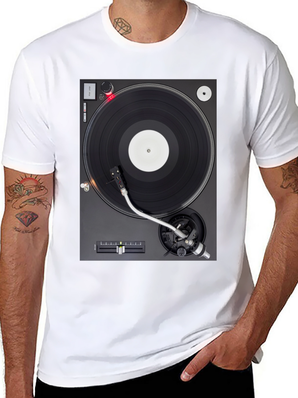 Turntable Graphic T-Shirt - DJ Music Lover Tee