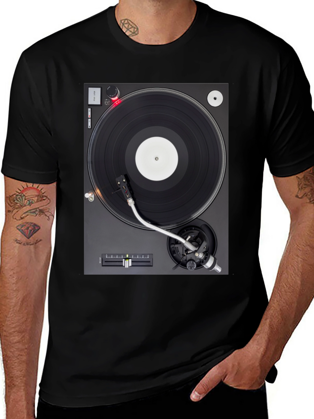 Turntable Graphic T-Shirt - DJ Music Lover Tee