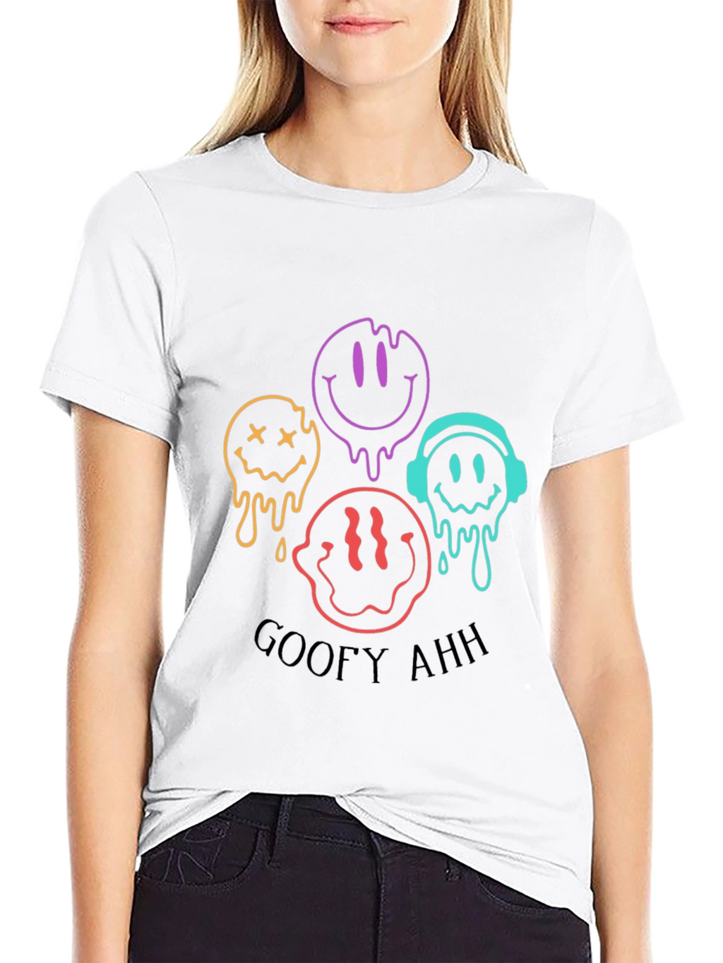 Goofy Ahh Smiley Face Graphic Tee