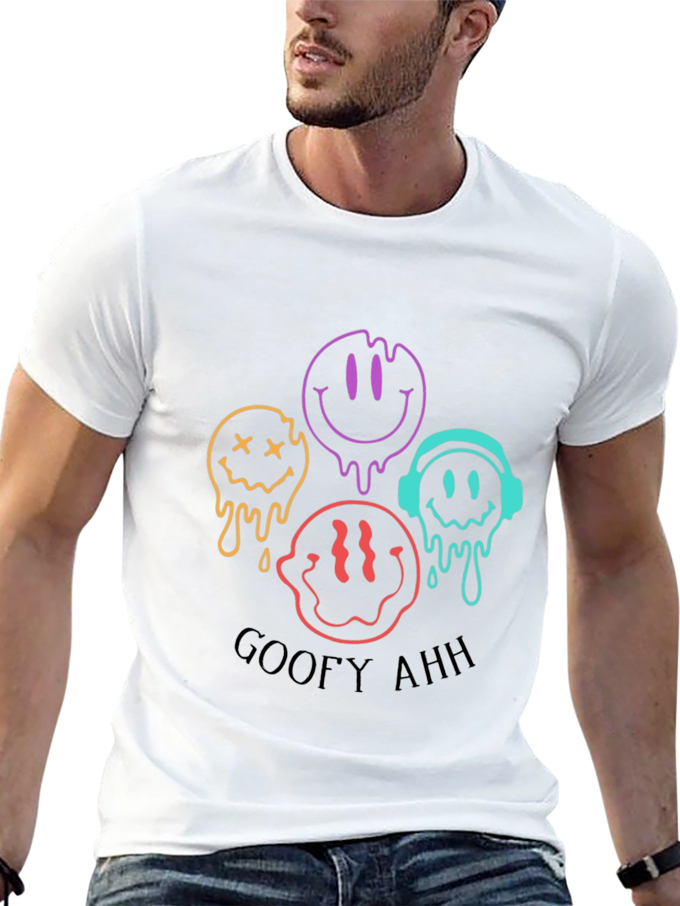 Goofy Ahh Smiley Face Graphic Tee