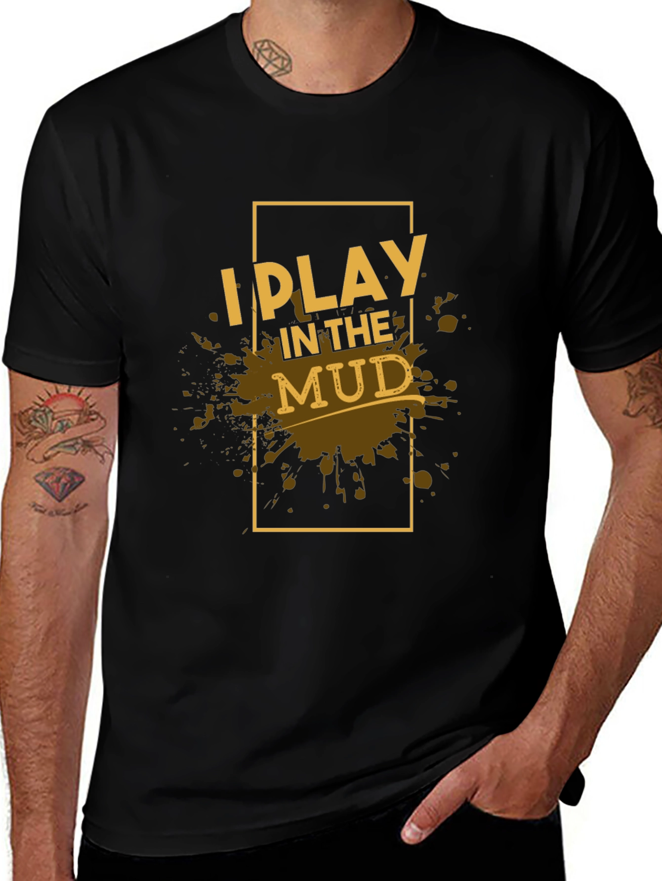 I Play in the Mud Black Graphic Tee