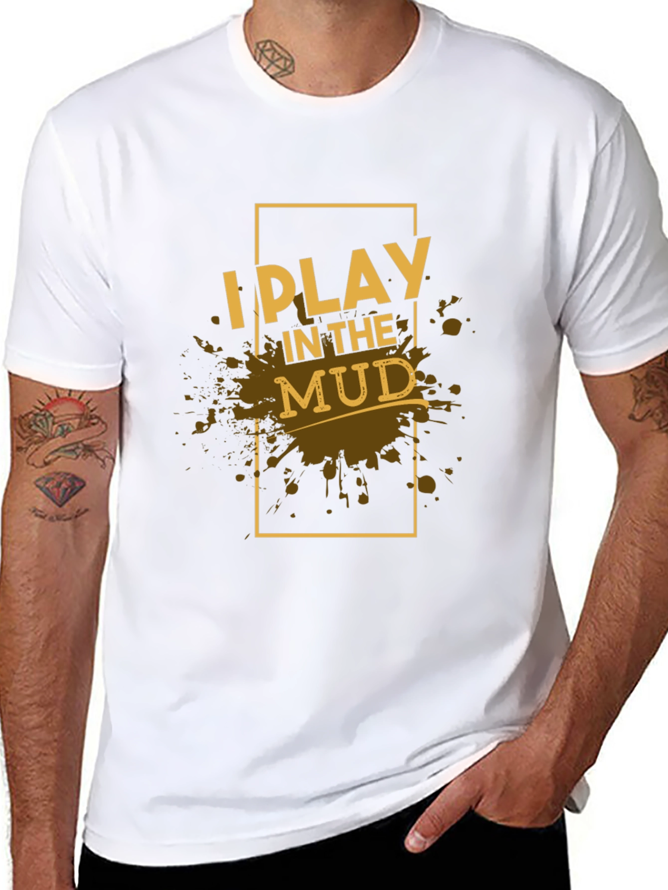 I Play in the Mud Black Graphic Tee