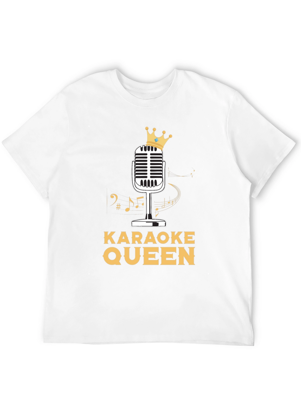 Karaoke Queen T-Shirt - Crowned Microphone Design