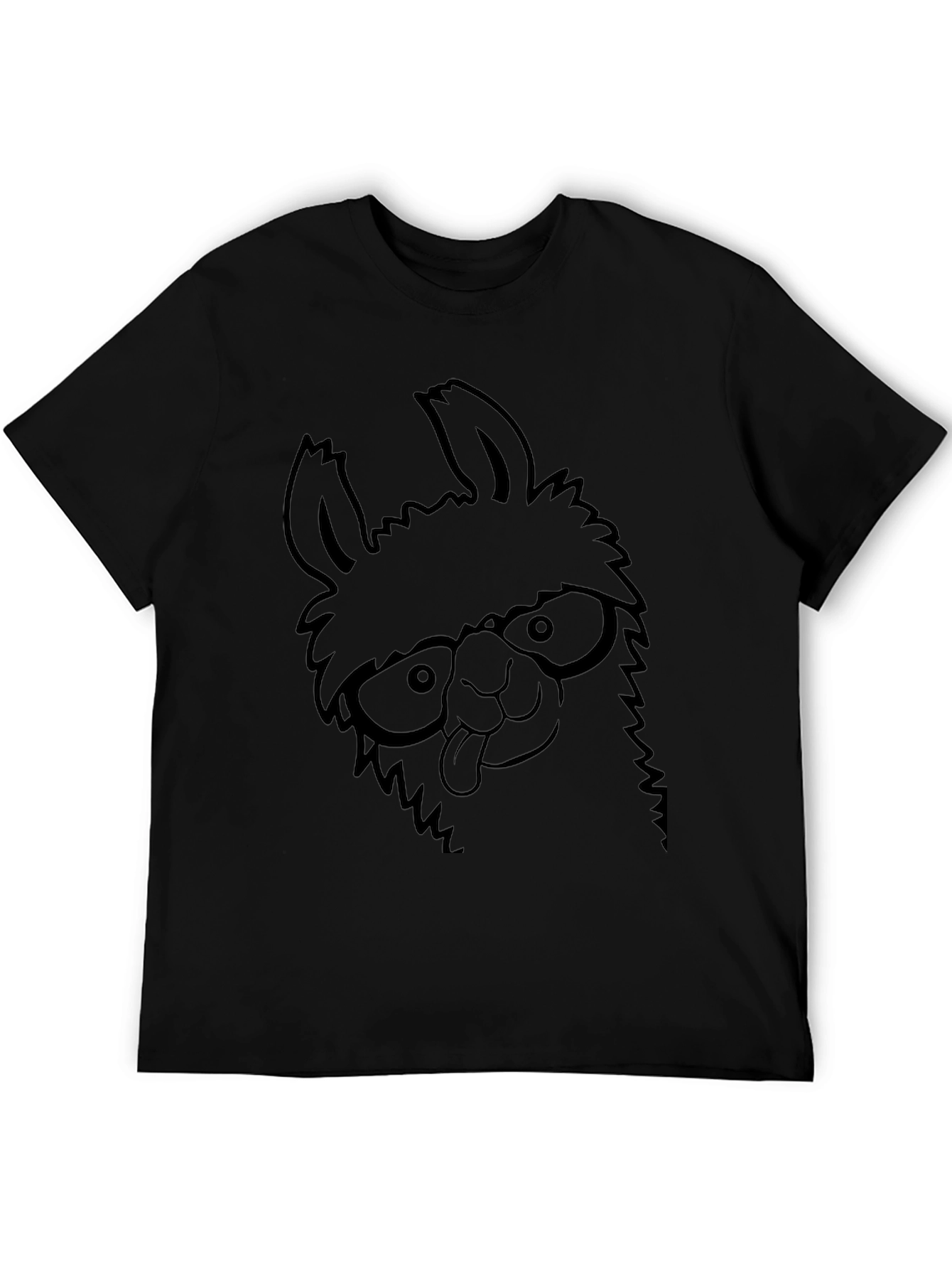 Llama Graphic Tee - Comfy Casual Black T-Shirt