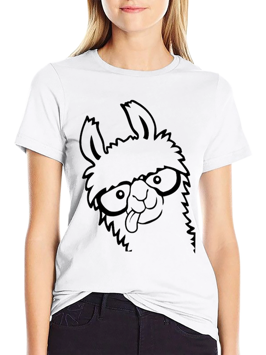 Llama Graphic Tee - Comfy Casual Black T-Shirt