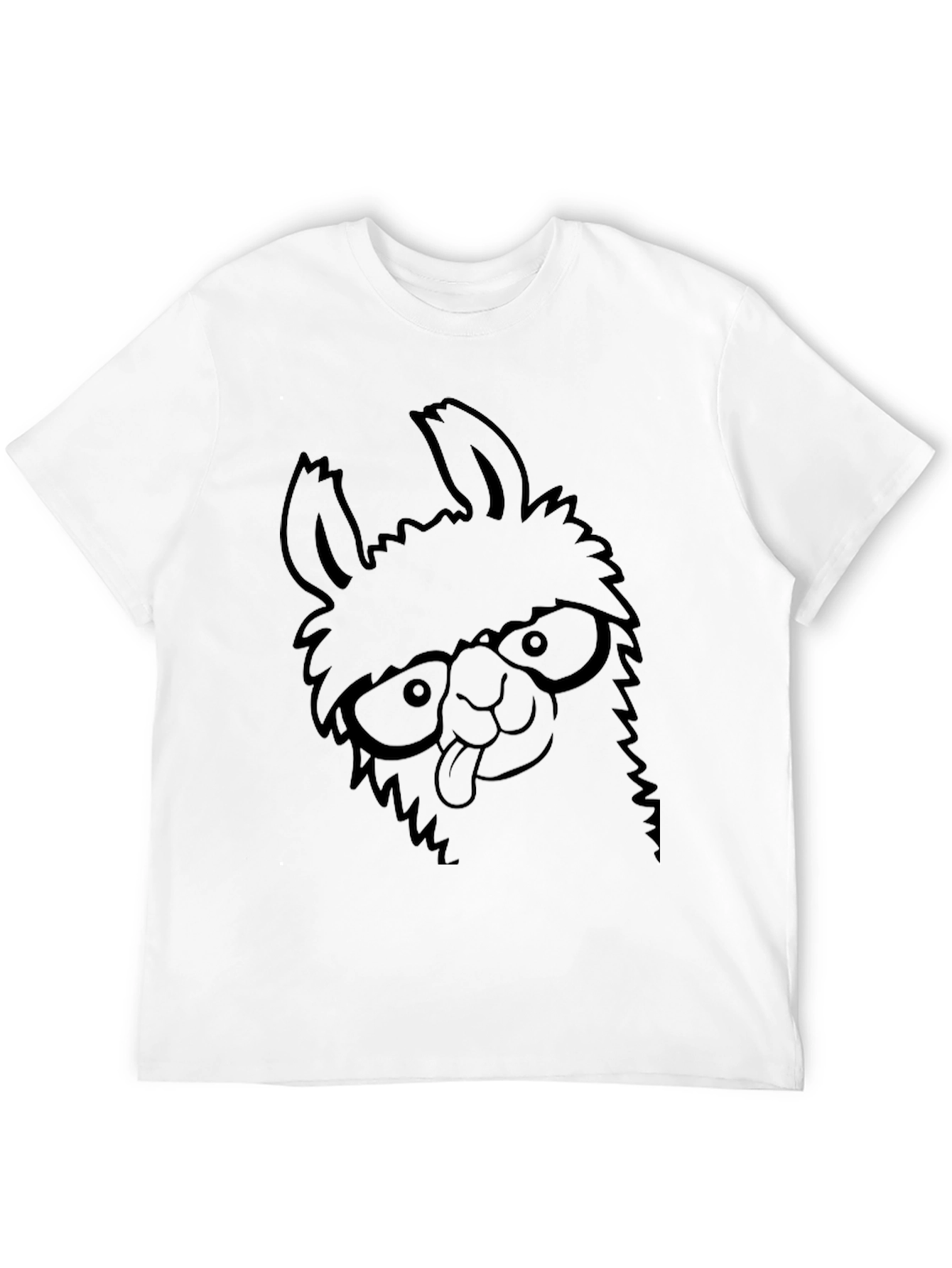 Llama Graphic Tee - Comfy Casual Black T-Shirt