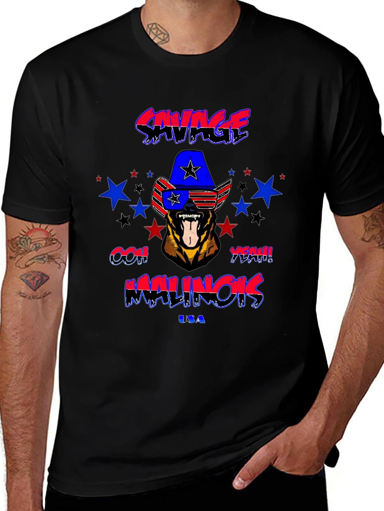 Savage Malinois USA Graphic T-Shirt