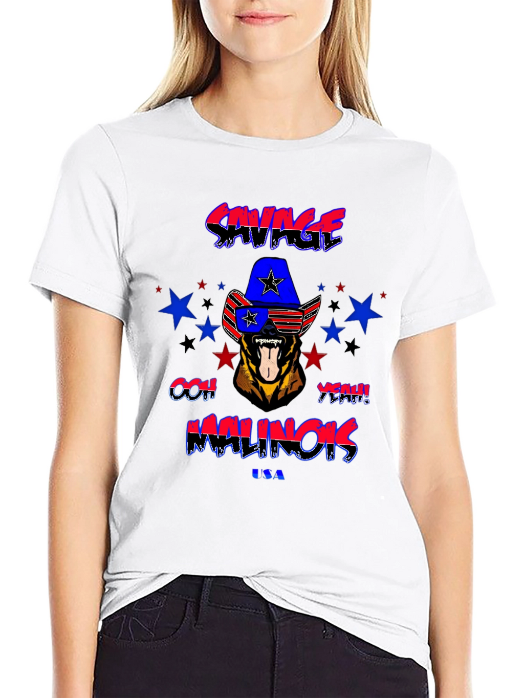 Savage Malinois USA Graphic T-Shirt
