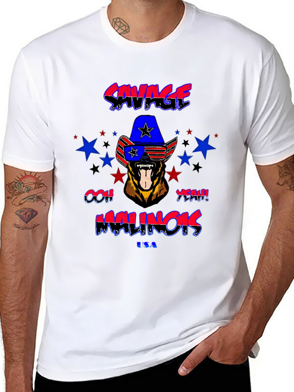 Savage Malinois USA Graphic T-Shirt