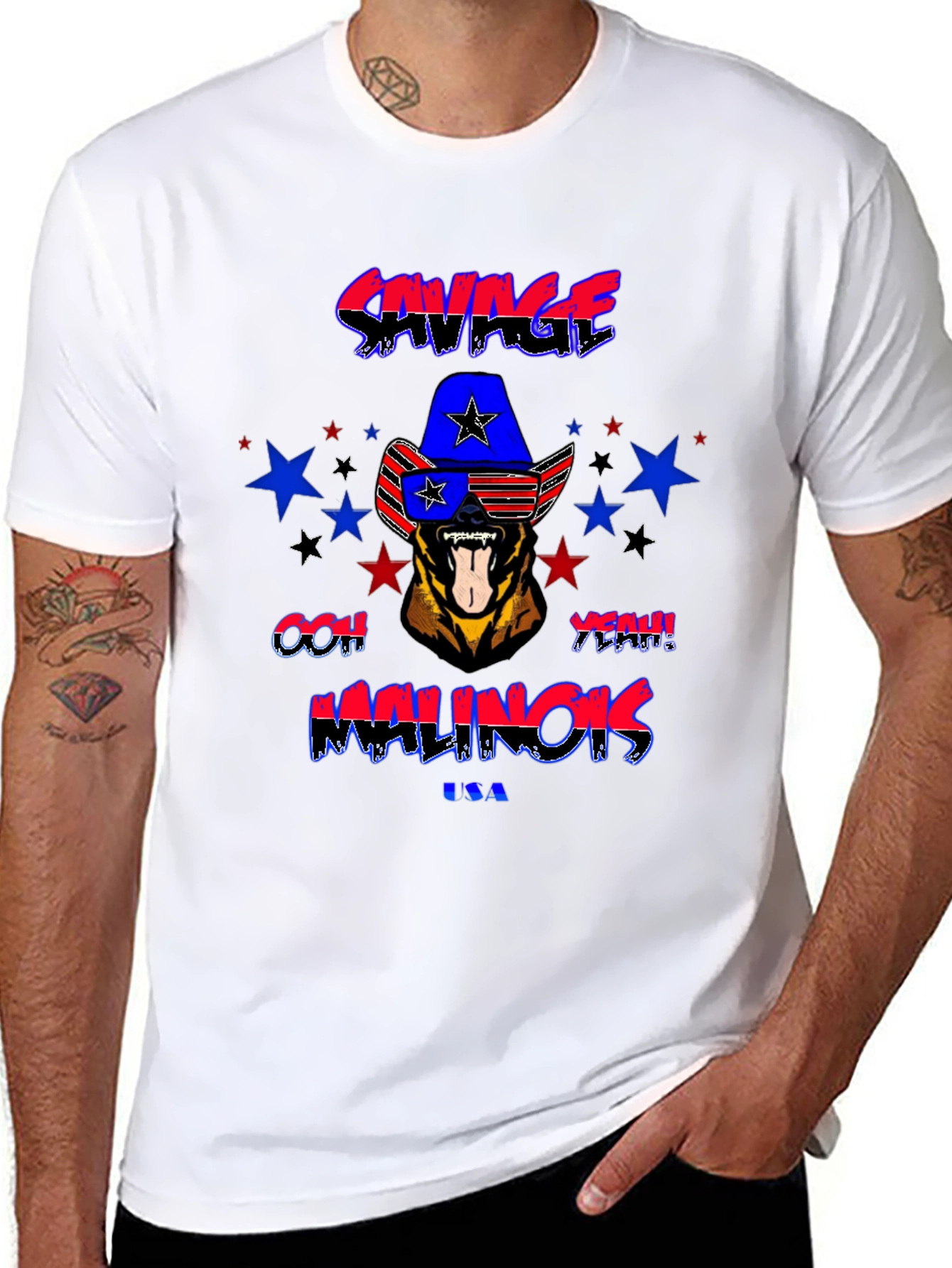 Savage Malinois USA Graphic T-Shirt