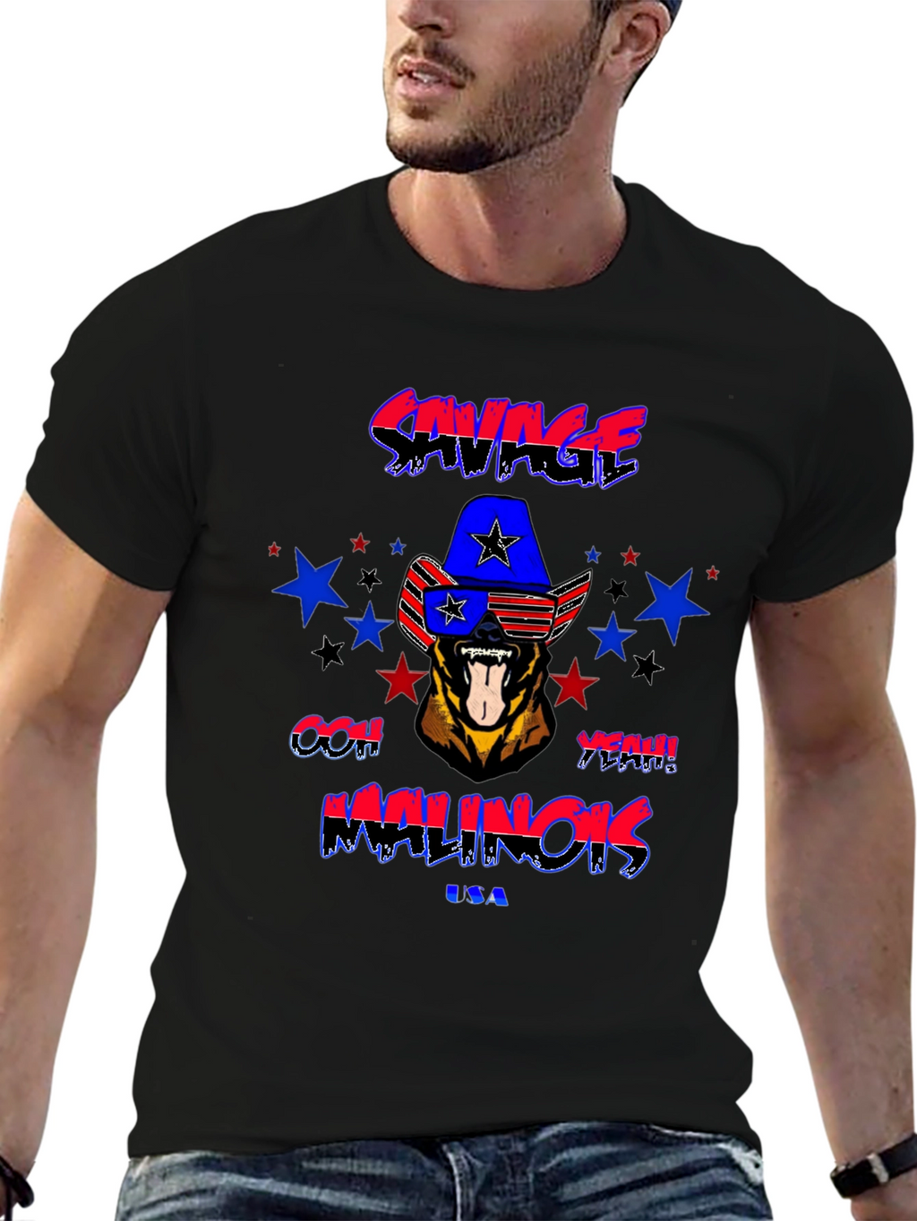 Savage Malinois USA Graphic T-Shirt