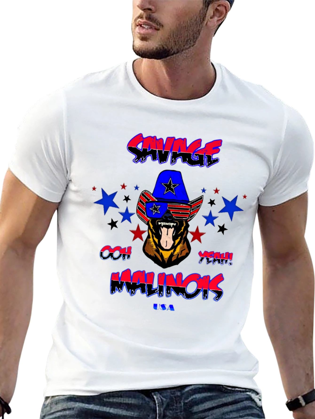 Savage Malinois USA Graphic T-Shirt
