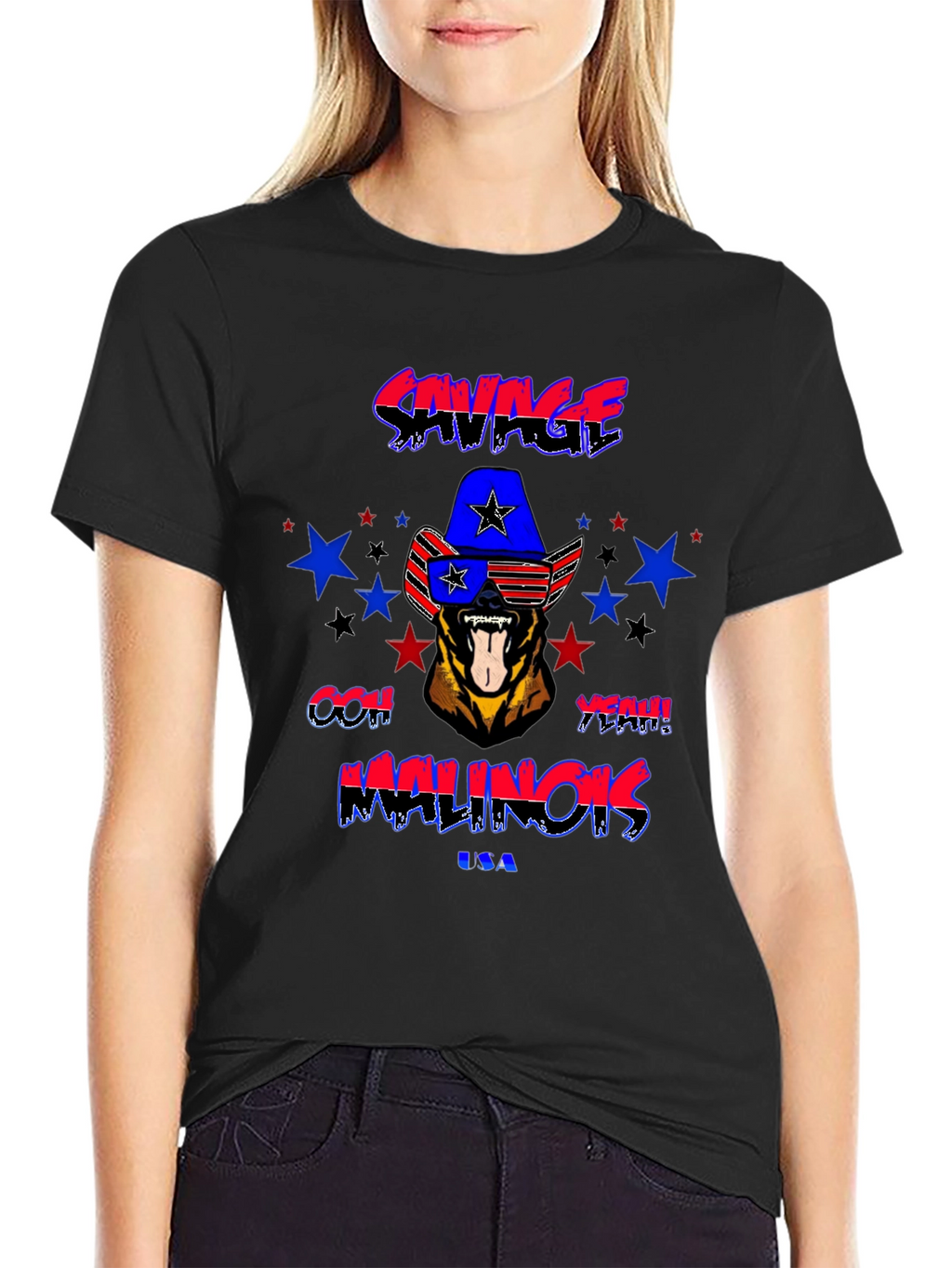 Savage Malinois USA Graphic T-Shirt
